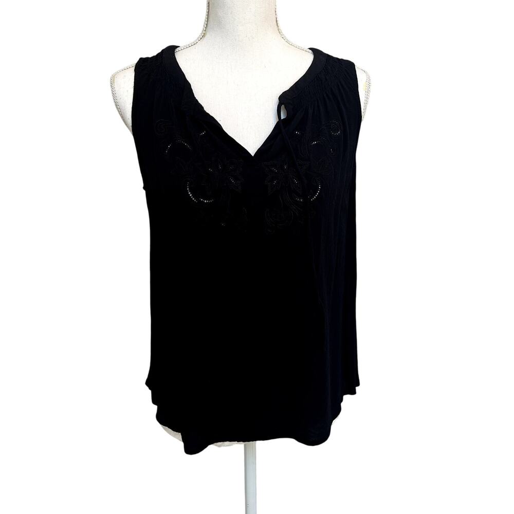 Cupcakes and Cashmere Sleeveless Black Blouse/Tank Small